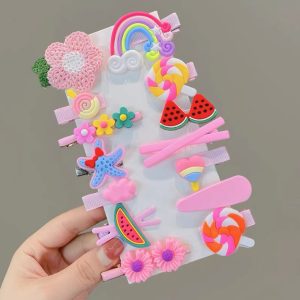 14Pcs/Set Cartoon Butterfly Rainbow Hairpin
