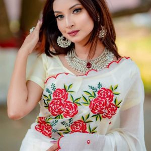 Embroidery Half Silk Sharee