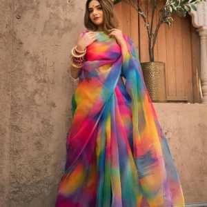 Half Silk Hand Print Sharee