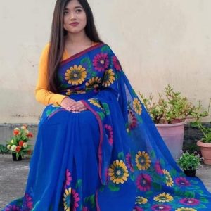 Half Silk Hand Print Sharee