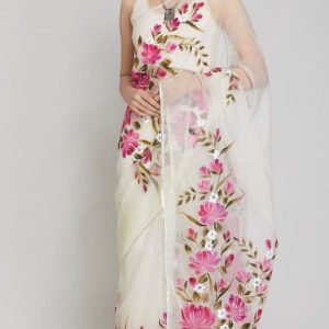 Half Silk Hand Print Sharee