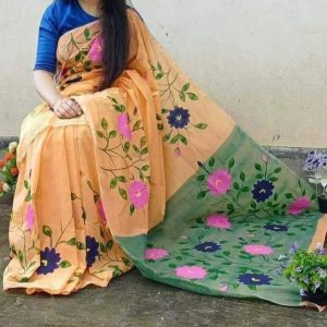 Half Silk Hand Print Sharee