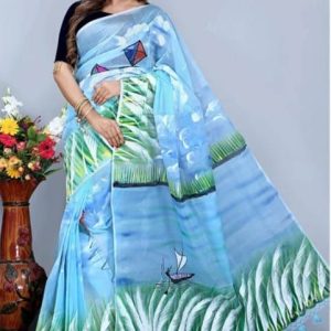 Half Silk Hand Print Sharee