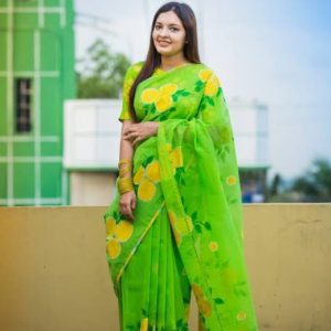Half Silk Hand Print Sharee