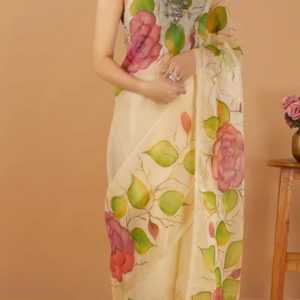 Half Silk Hand Print Sharee