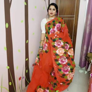 Half Silk Hand Print Sharee