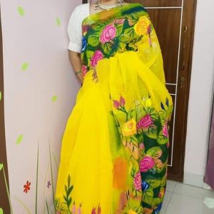 Half Silk Hand Print Sharee