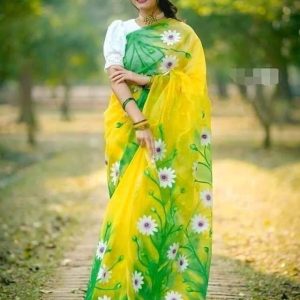 Half Silk Hand Print Sharee
