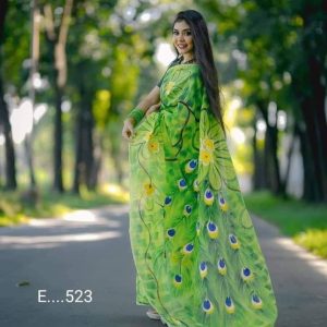 Half Silk Hand Print Sharee