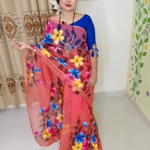Half Silk Hand Print Sharee