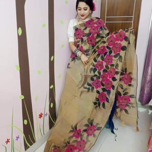 Half Silk Hand Print Sharee