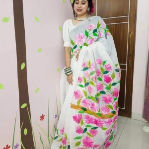 Half Silk Hand Print Sharee