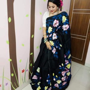 Half Silk Hand Print Sharee
