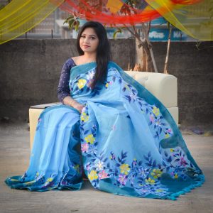 Half Silk Hand Print Sharee