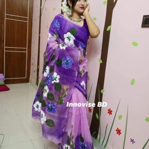Half Silk Hand Print Sharee