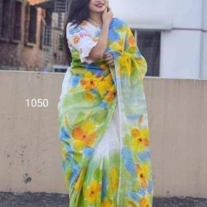 Half Silk Hand Print Sharee