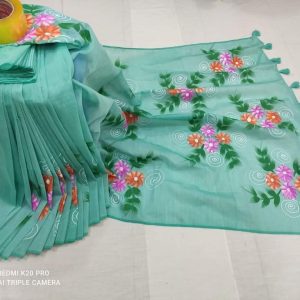 Half Silk Hand print Sharee