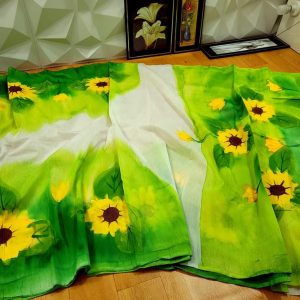 Half Silk Hand print Sharee