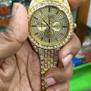 Men's Womens Round Silver White Gold Radium Dial Wrist Watch Band Luxury