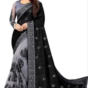 ইন্ডিয়ান জর্জেট শাড়ি ব্লাউজ পিস সহ