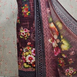ইন্ডিয়ান থ্রিডি পিন্ড সিল্ক থ্রি পিস