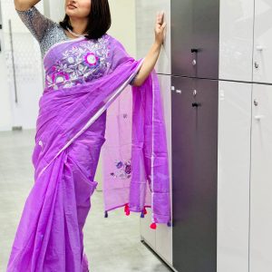 উন্নত মানের হাফ সিল্ক শাড়ি