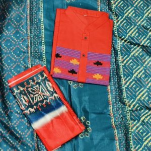 ধুপিয়ান সিল্ক শাড়ি ও পাঞ্জাবি কাপল সেট