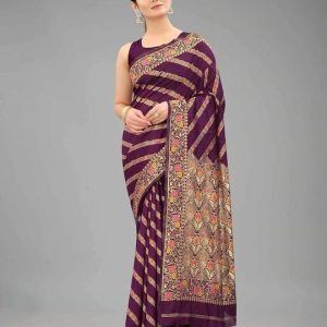 ব্লাউজ পিস সহ প্রিন্টেড সিল্ক শাড়ি