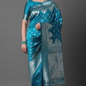 ব্লাউজ পিস সহ প্রিন্টেড সিল্ক শাড়ি