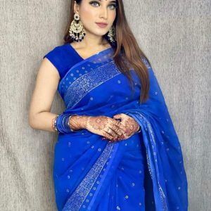 ভাইরাল হাই কোয়ালিটি হাফসিল্ক শাড়ি