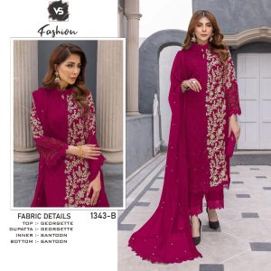 রেডিমেড জর্জেট এমব্রয়ডারি থ্রী_পিস