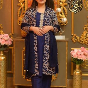 রেডিমেড জর্জেট এমব্রয়ডারি পার্টি ড্রেস