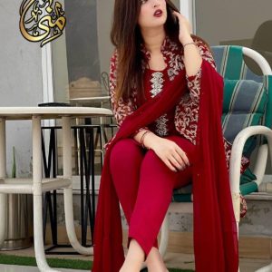 রেডিমেড জর্জেট এমব্রয়ডারি পার্টি ড্রেস