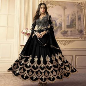 রেডিমেড জর্জেট এমব্রয়ডারি পার্টি ড্রেস