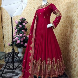 সেমী স্টিচড জর্জেট এমব্রয়ডারি পার্টি ড্রেস