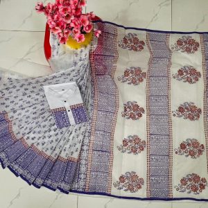 হাফ সিল্ক ব্লক প্রিন্ট কাপল সেট