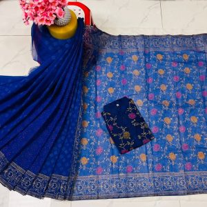হাফ সিল্ক ব্লক প্রিন্ট কাপল সেট