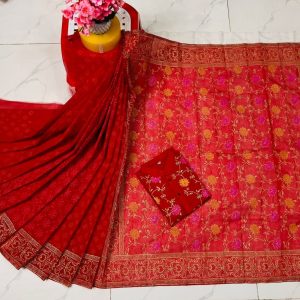 হাফ সিল্ক ব্লক প্রিন্ট কাপল সে