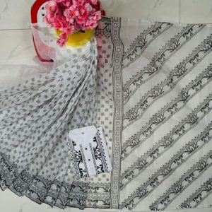 হাফ সিল্ক ব্লক প্রিন্ট কাপল সেট