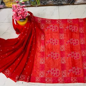 হাফ সিল্ক ব্লক প্রিন্ট শাড়ি কালেকশন