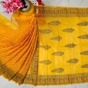 হাফ সিল্ক ব্লক প্রিন্ট শাড়ি কালেকশন
