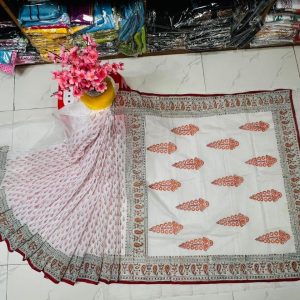 হাফ সিল্ক ব্লক প্রিন্ট শাড়ি কালেকশন