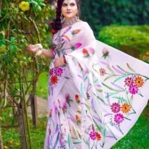 হ্যান্ড প্রিন্ট শাড়ি
