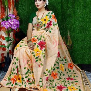 হ্যান্ড প্রিন্ট শাড়ি