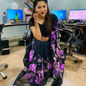 হ্যান্ড প্রিন্ট শাড়ি