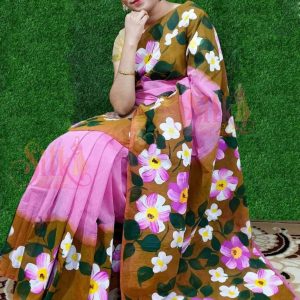 হ্যান্ড প্রিন্ট শাড়ি