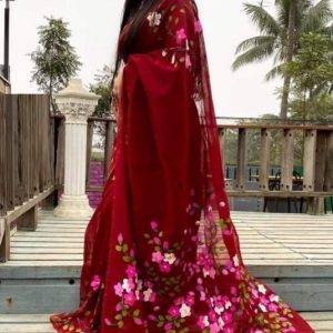 হ্যান্ড প্রিন্ট শাড়ি