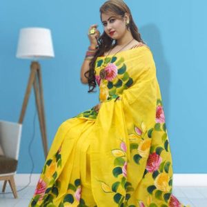 হ্যান্ড প্রিন্ট শাড়ি