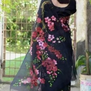 হ্যান্ড প্রিন্ট শাড়ি