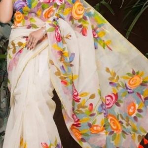 হ্যান্ড প্রিন্ট শাড়ি